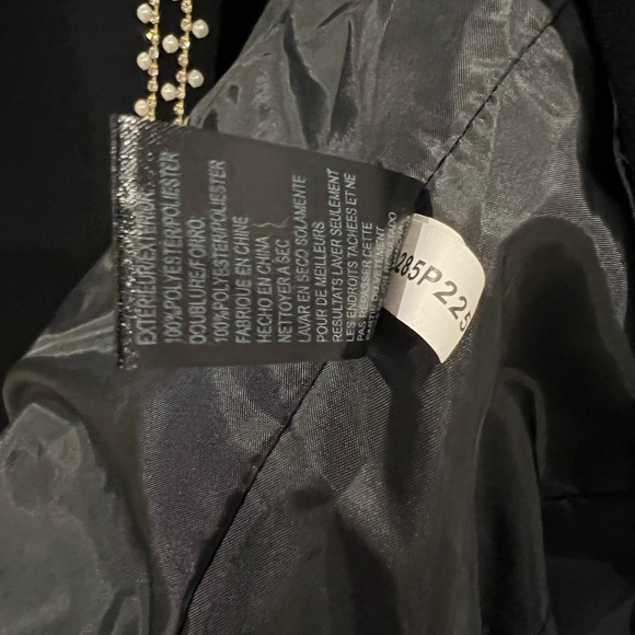 Women’s Tahari Arthur S Levine Black Pearl Trim Suit Blazer Petite 6P Open Front - Picture 7 of 14